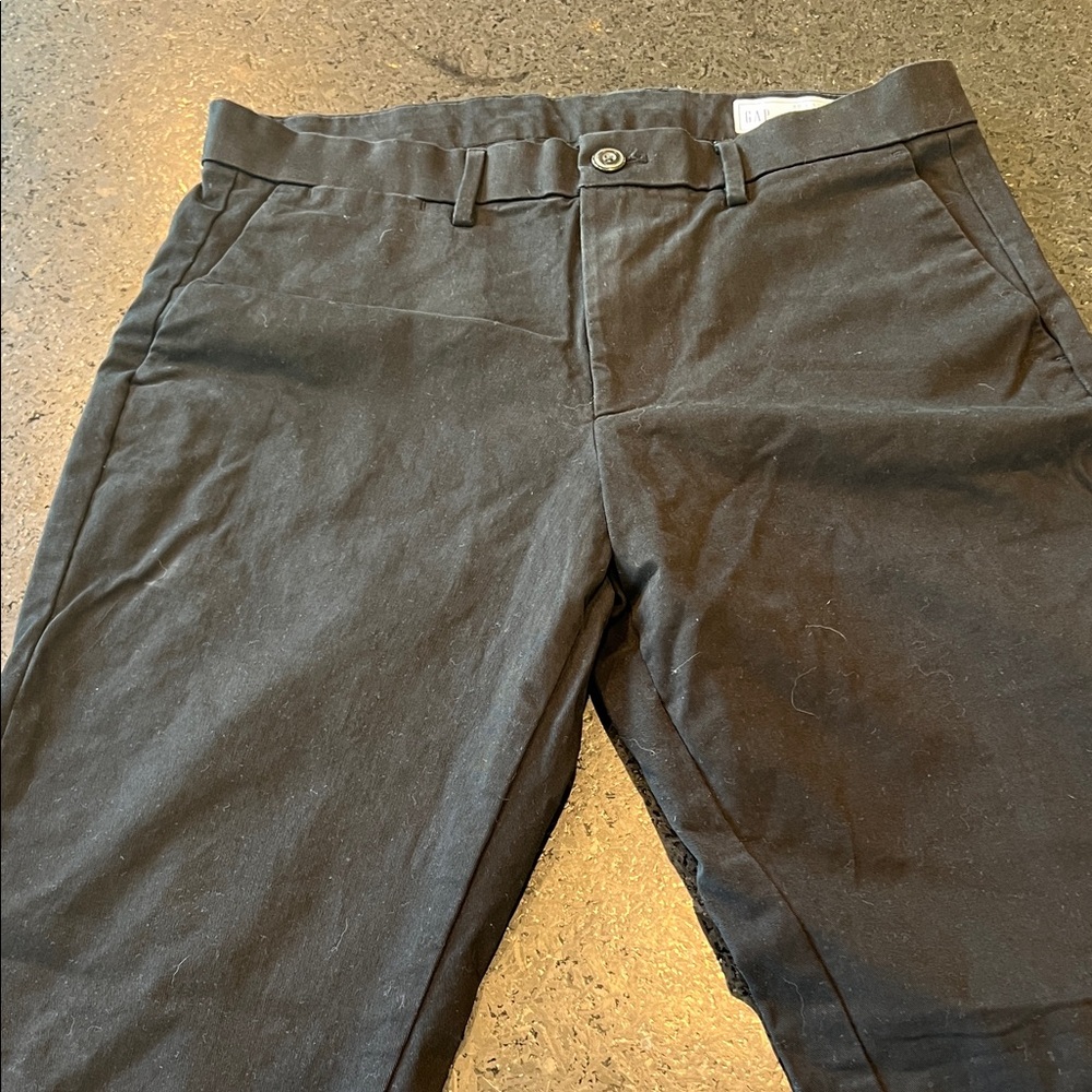 GAP Black Straight-Leg Cotton Pants